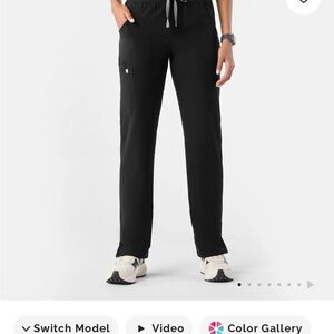 Figs Black Kade Scrub Drawstring Pants Large